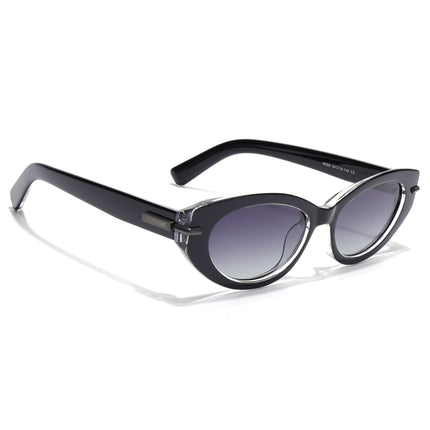 Cateye Polarized Sunglasses for Women (Grey Lens | Black Frame - PMG7937)
