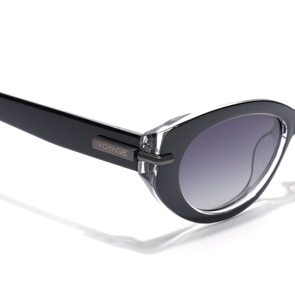 Cateye Polarized Sunglasses for Women (Grey Lens | Black Frame - PMG7937)