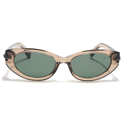 Cateye Polarized Sunglasses for Women (Green Lens | Brown Frame - PMG7939)