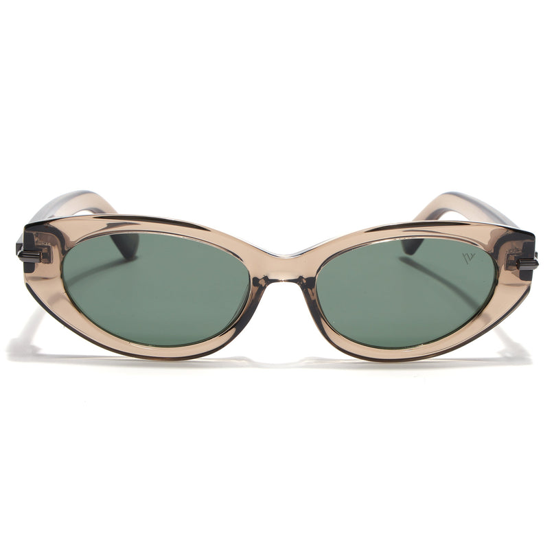 Cateye Polarized Sunglasses for Women (Green Lens | Brown Frame - PMG7939)