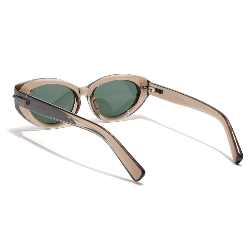 Cateye Polarized Sunglasses for Women (Green Lens | Brown Frame - PMG7939)