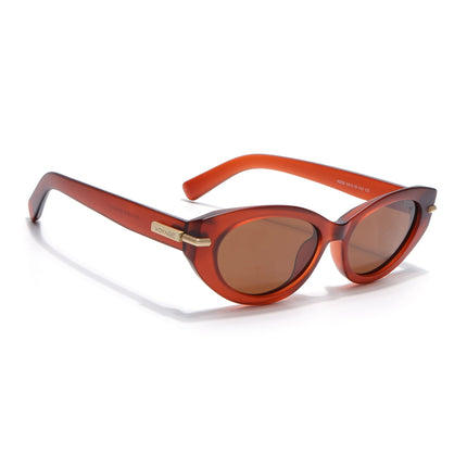 Cateye Polarized Sunglasses for Women (Brown Lens | Red Frame - PMG7940)