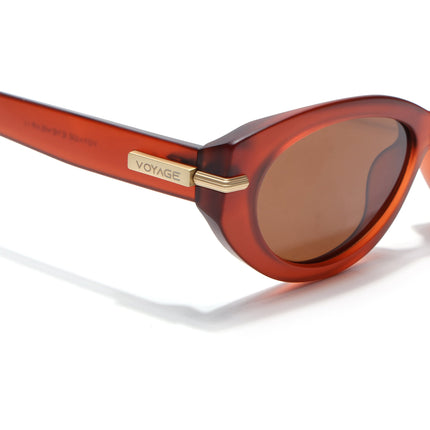 Cateye Polarized Sunglasses for Women (Brown Lens | Red Frame - PMG7940)