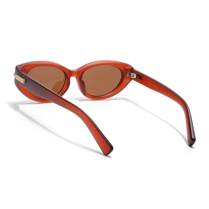 Cateye Polarized Sunglasses for Women (Brown Lens | Red Frame - PMG7940)