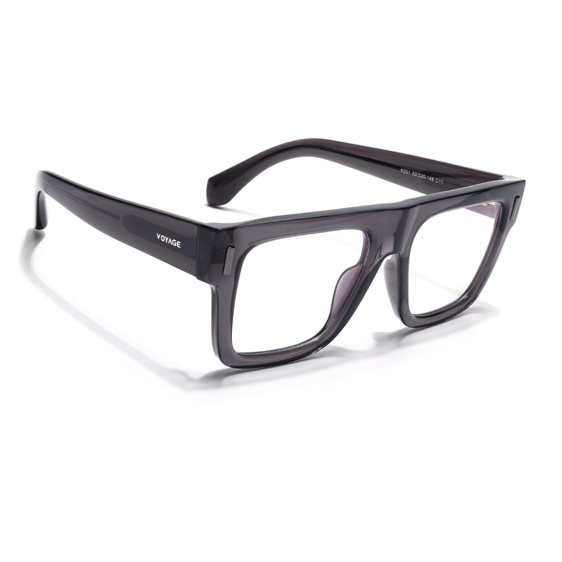 Voyage Grey Wayfarer Eyeglasses for Men & Women (K051FMG8063)