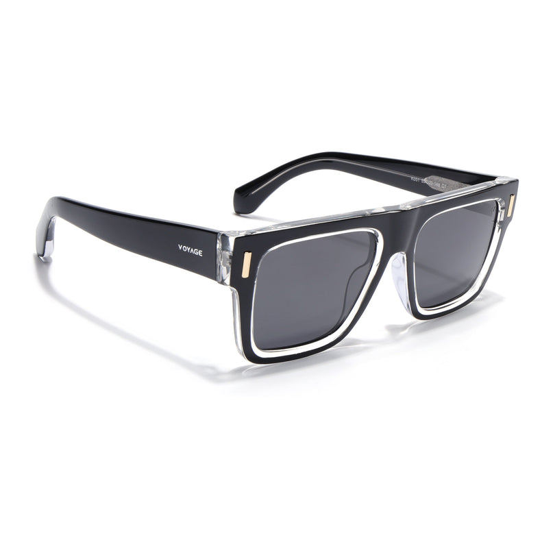 Wayfarer Polarized Sunglasses for Men & Women (Black Lens | Black Frame - PMG7948)