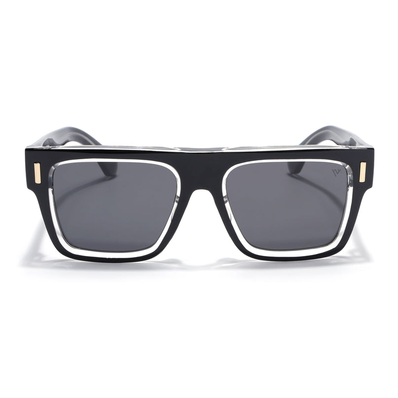 Wayfarer Polarized Sunglasses for Men & Women (Black Lens | Black Frame - PMG7948)
