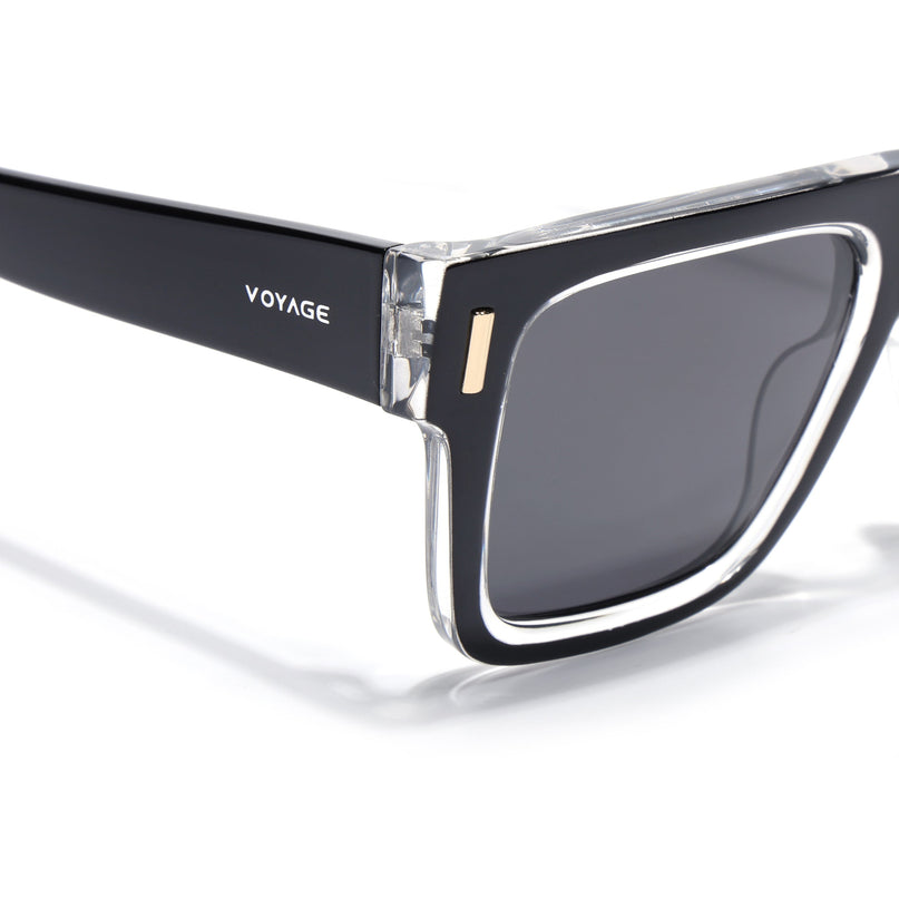 Wayfarer Polarized Sunglasses for Men & Women (Black Lens | Black Frame - PMG7948)