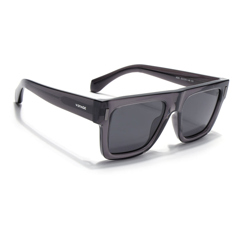 Wayfarer Polarized Sunglasses for Men & Women (Grey Lens | Grey Frame - PMG7949)