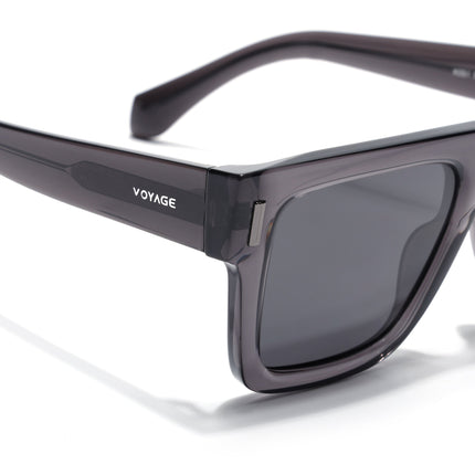 Wayfarer Polarized Sunglasses for Men & Women (Grey Lens | Grey Frame - PMG7949)