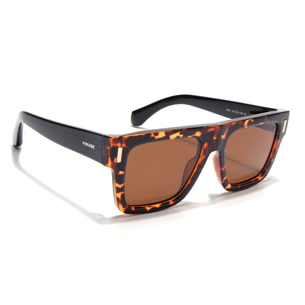 Wayfarer Polarized Sunglasses for Men & Women (Brown Lens | Demi Brown Frame - PMG7950)