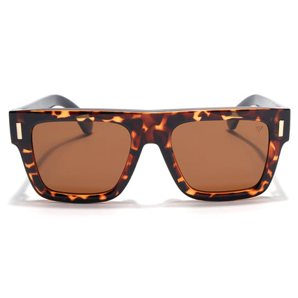 Wayfarer Polarized Sunglasses for Men & Women (Brown Lens | Demi Brown Frame - PMG7950)