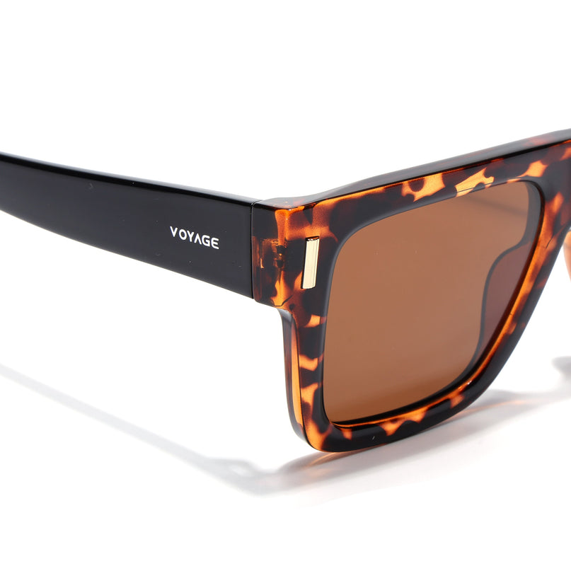 Wayfarer Polarized Sunglasses for Men & Women (Brown Lens | Demi Brown Frame - PMG7950)