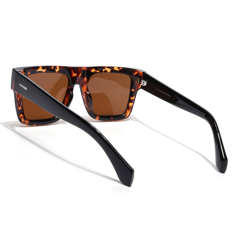 Wayfarer Polarized Sunglasses for Men & Women (Brown Lens | Demi Brown Frame - PMG7950)