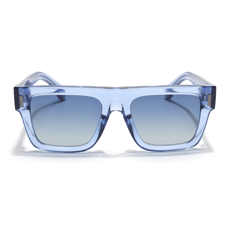 Wayfarer Polarized Sunglasses for Men & Women (Black Lens | Blue Frame - PMG7951)