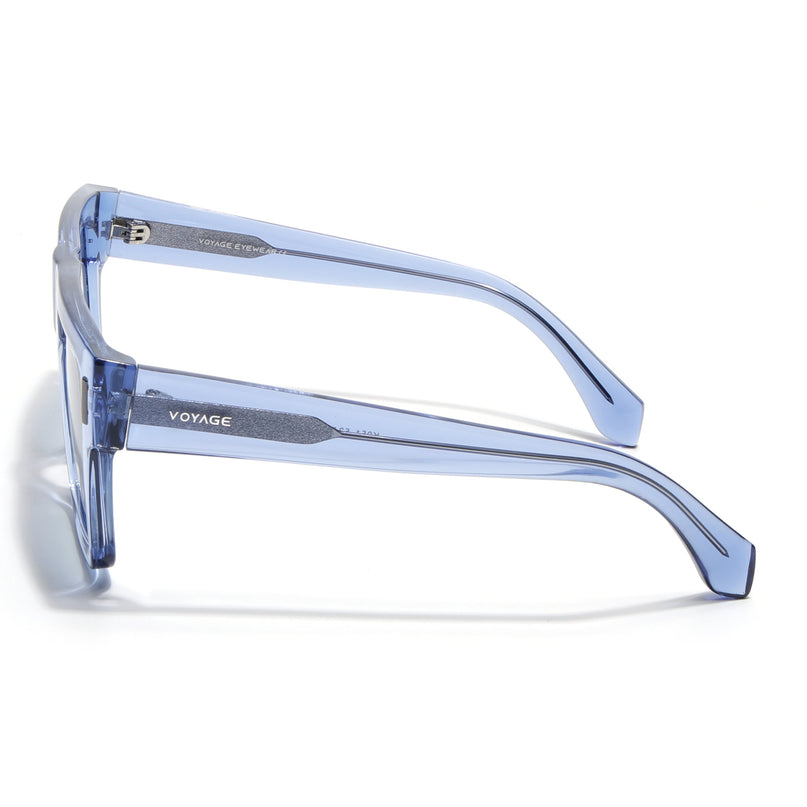Wayfarer Polarized Sunglasses for Men & Women (Black Lens | Blue Frame - PMG7951)