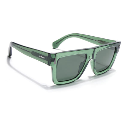 Wayfarer Polarized Sunglasses for Men & Women (Green Lens | Green Frame - PMG7952)
