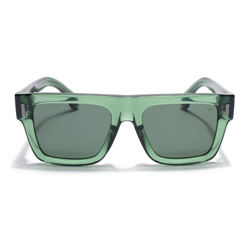 Wayfarer Polarized Sunglasses for Men & Women (Green Lens | Green Frame - PMG7952)