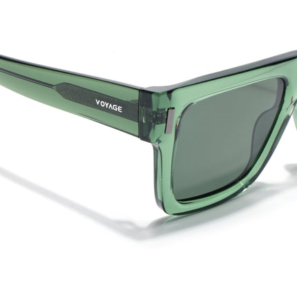 Wayfarer Polarized Sunglasses for Men & Women (Green Lens | Green Frame - PMG7952)