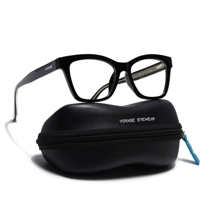 Voyage Black Cateye Eyeglasses for Men & Women (K054FMG7585-C1)