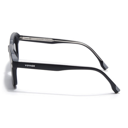 Square Polarized Sunglasses for Men & Women (Black Lens | Black Frame - PMG7909)
