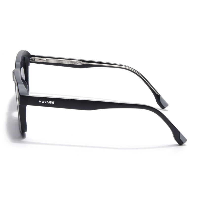 Square Polarized Sunglasses for Men & Women (Black Lens | Black Frame - PMG7909)