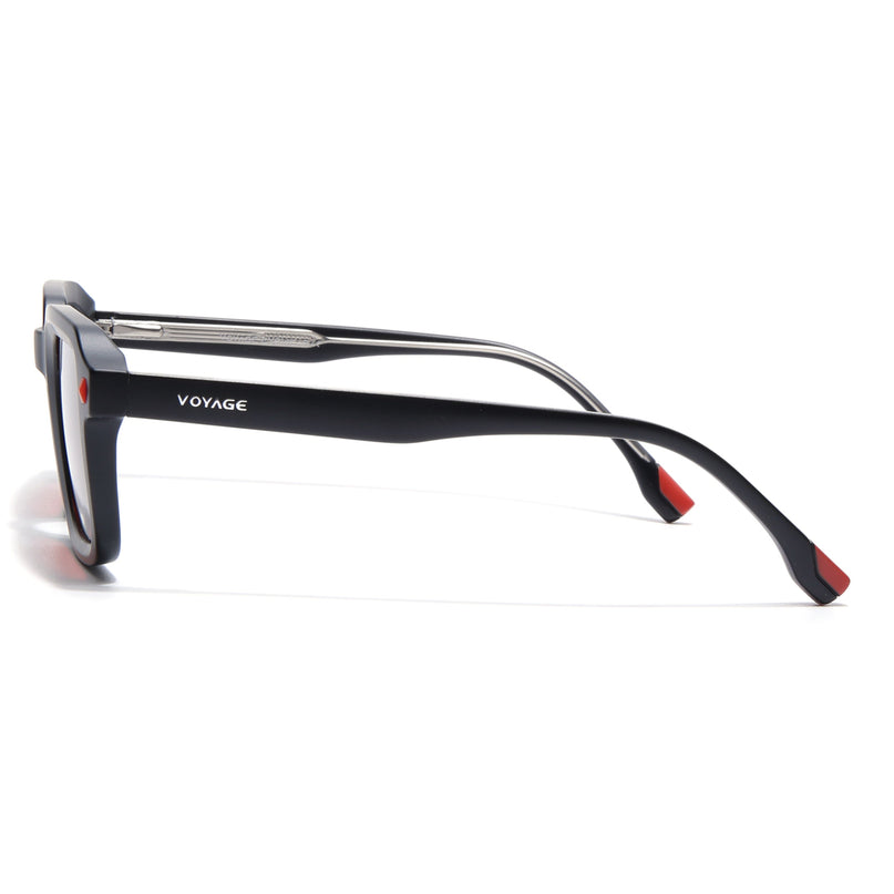 Square Polarized Sunglasses for Men & Women (Red Lens | Black Frame - PMG7910)