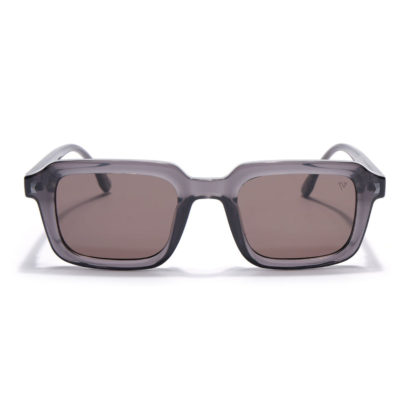 Square Polarized Sunglasses for Men & Women (Grey Lens | Grey Frame - PMG7912)