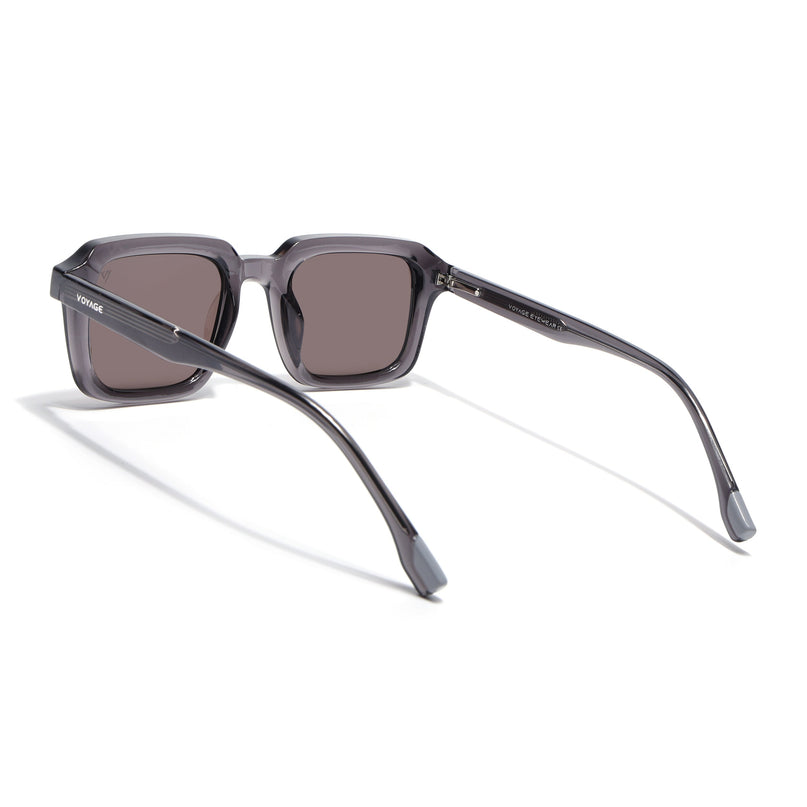 Square Polarized Sunglasses for Men & Women (Grey Lens | Grey Frame - PMG7912)
