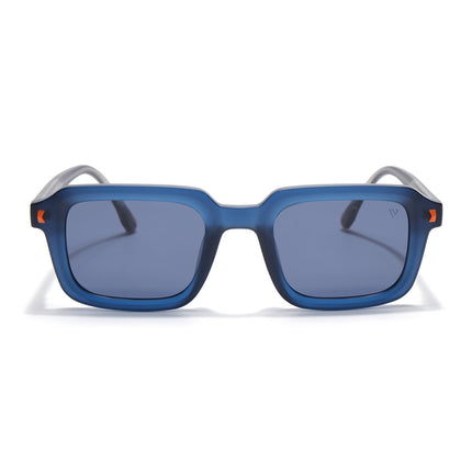 Square Polarized Sunglasses for Men & Women (Blue Lens | Blue Frame - PMG7913)