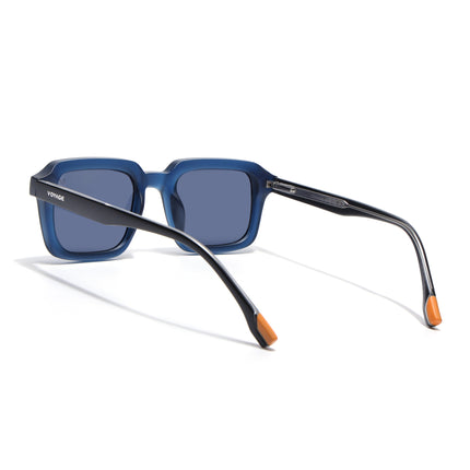 Square Polarized Sunglasses for Men & Women (Blue Lens | Blue Frame - PMG7913)
