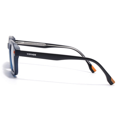 Square Polarized Sunglasses for Men & Women (Blue Lens | Blue Frame - PMG7913)