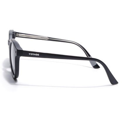 Round Polarized Sunglasses for Men & Women (Black Lens | Black Frame - PMG7920)