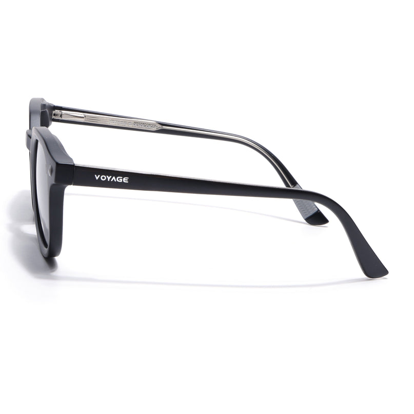 Round Polarized Sunglasses for Men & Women (Black Lens | Black Frame - PMG7920)