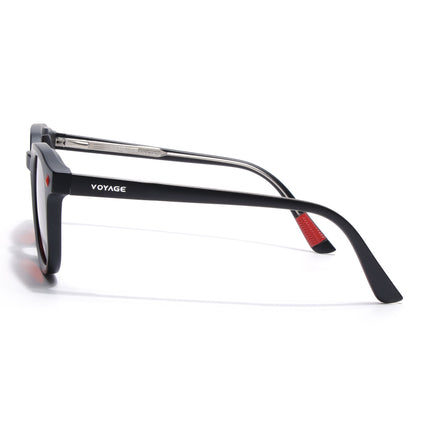 Round Polarized Sunglasses for Men & Women (Red Lens | Black Frame - PMG7921)