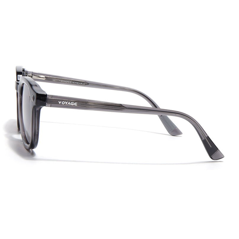 Round Polarized Sunglasses for Men & Women (Grey Lens | Grey Frame - PMG7923)
