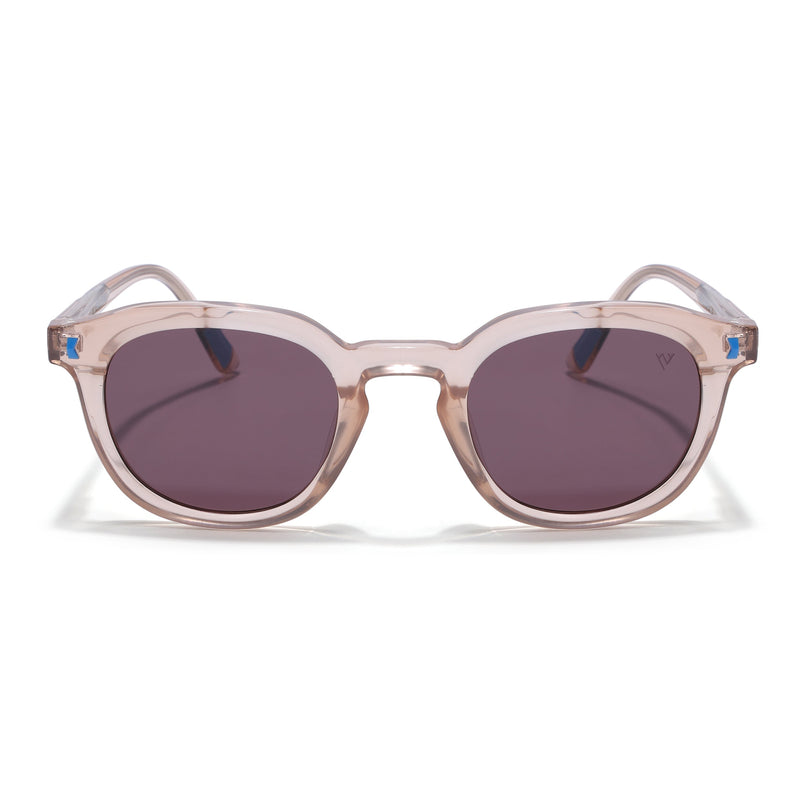 Round Polarized Sunglasses for Men & Women (Brown Lens | Brown Frame - PMG7925)