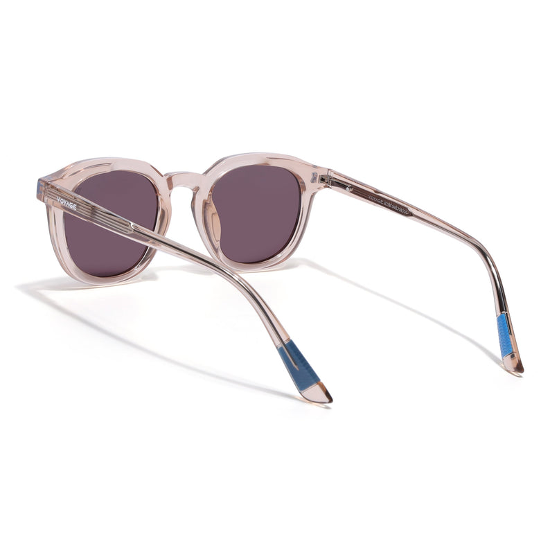 Round Polarized Sunglasses for Men & Women (Brown Lens | Brown Frame - PMG7925)