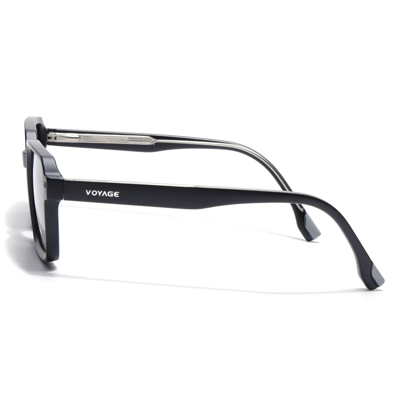 Rectangle Polarized Sunglasses for Men & Women (Black Lens | Black Frame - PMG7941)