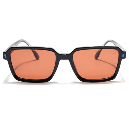 Rectangle Polarized Sunglasses for Men & Women (Brown Lens | Black Frame - PMG7943)