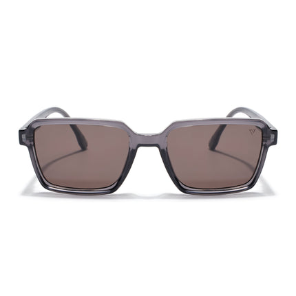Rectangle Polarized Sunglasses for Men & Women (Grey Lens | Grey Frame - PMG7944)
