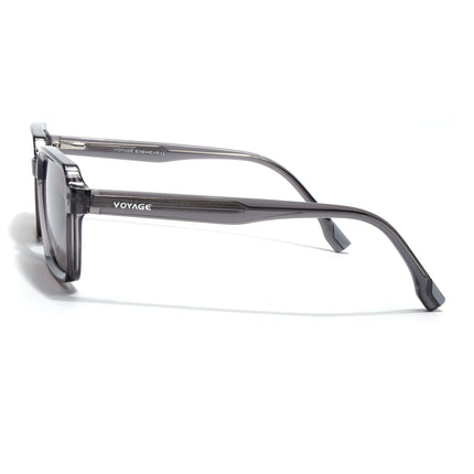 Rectangle Polarized Sunglasses for Men & Women (Grey Lens | Grey Frame - PMG7944)