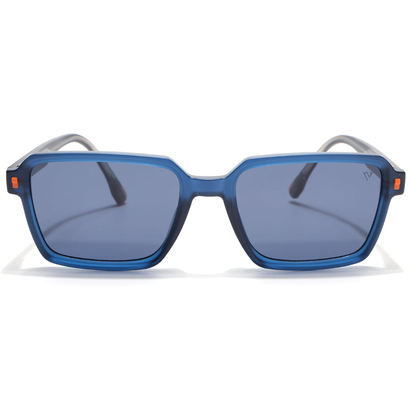 Rectangle Polarized Sunglasses for Men & Women (Blue Lens | Blue Frame - PMG7945)