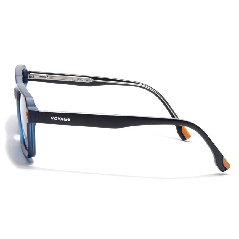 Rectangle Polarized Sunglasses for Men & Women (Blue Lens | Blue Frame - PMG7945)