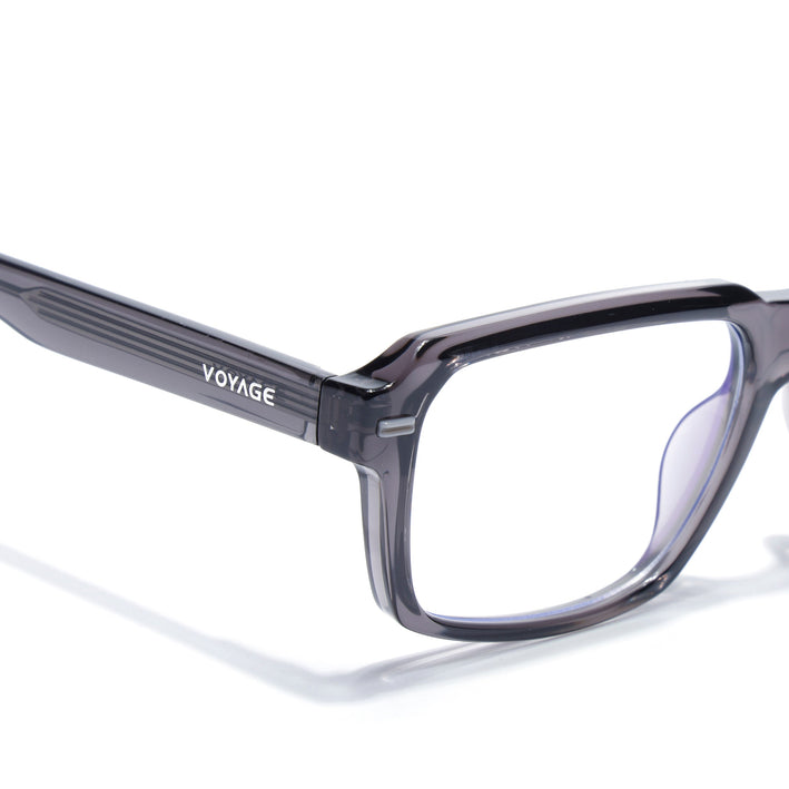 Voyage Grey Rectangle Eyeglasses for Men & Women (K068FMG8047)