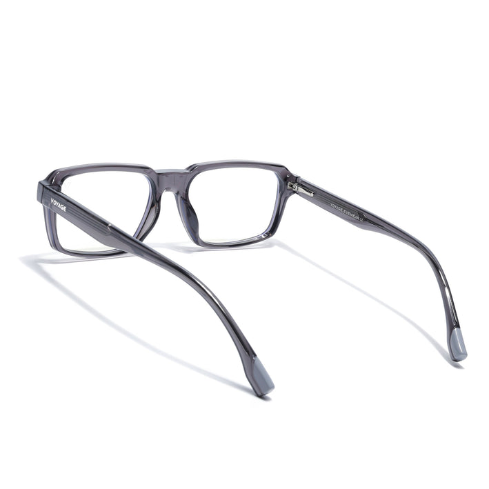 Voyage Grey Rectangle Eyeglasses for Men & Women (K068FMG8047)