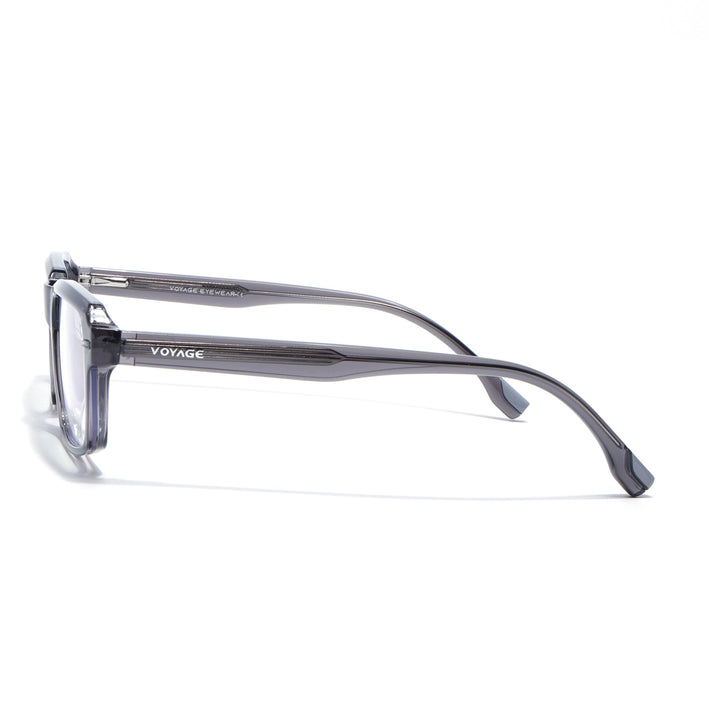 Voyage Grey Rectangle Eyeglasses for Men & Women (K068FMG8047)
