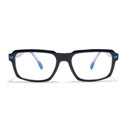 Voyage Black Rectangle Eyeglasses for Men & Women (K068FMG8048)