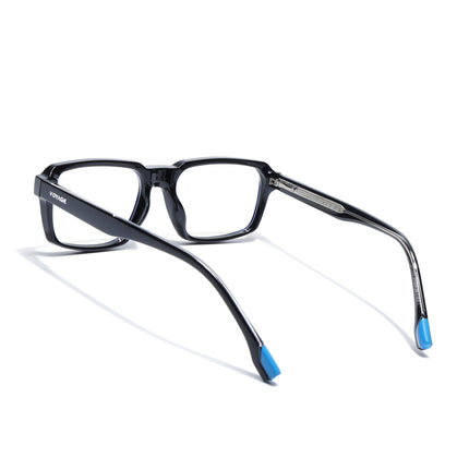 Voyage Black Rectangle Eyeglasses for Men & Women (K068FMG8048)