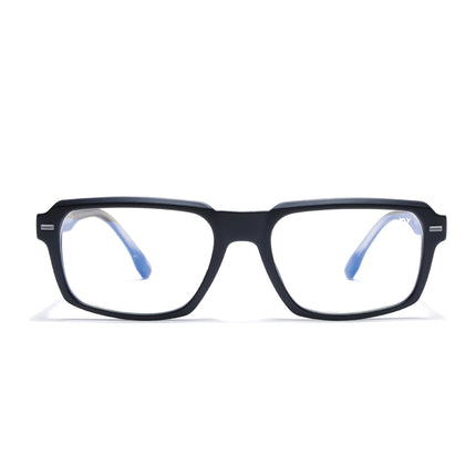 Voyage Black Rectangle Eyeglasses for Men & Women (K068FMG8049)